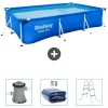 New Rectangular Steel Pro Swimming Pool - 300 x 201 x 66 cm - Blå - Inkluderet tilbehør CB47 Pooler