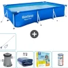 Clearance Rectangular Steel Pro Swimming Pool - 300 x 201 x 66 cm - Blå - Inklusive Tilbehør CB20 Pooler
