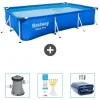 Bestway Pooler^Rectangular Steel Pro Swimming Pool - 300 x 201 x 66 cm - Blå - Inkluderet tilbehør CB38