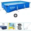 Bestway Pooler^Rectangular Steel Pro Swimming Pool - 300 x 201 x 66 cm - Blå - Inkluderet tilbehør CB10