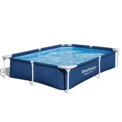 Best Rectangular Steel Pro Swimming Pool - 221 x 150 x 43 cm - Blå - Inkluderet tilbehør CB1 Pooler