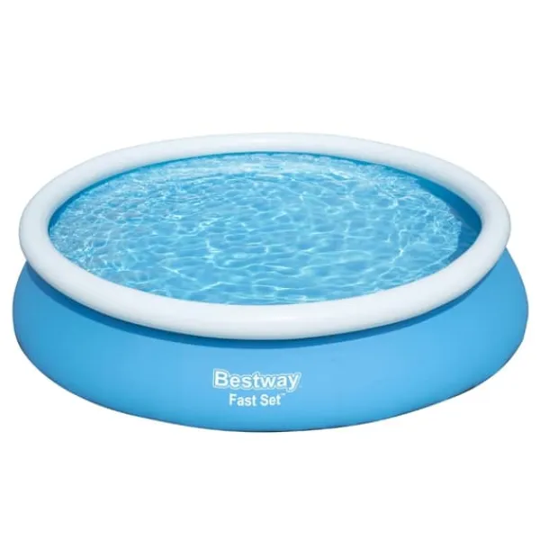 Round Oppustelig Fast Set Swimming Pool - 366 x 76 cm - Blå - Inklusive Tilbehør CB17 Pooler