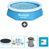 Bestway Pooler^Round Oppustelig Fast Set Swimming Pool - 244 x 61 cm - Blå - Inkluderet tilbehør CB2
