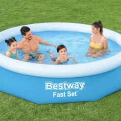 Round Oppustelig Fast Set Swimming Pool - 305 x 66 cm - Blå - Inkluderet tilbehør CB9 Pooler