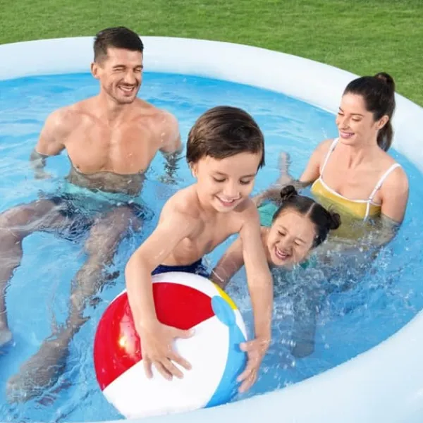 Bestway Pooler^Round Oppustelig Fast Set Swimming Pool - 305 x 66 cm - Blå - Inklusive Tilbehør CB13