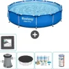 Best Round Steel Pro Swimming Pool - 366 x 76 cm - Blå - Inklusive Tilbehør CB13 Pooler