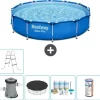 Bestway Pooler^Round Steel Pro Swimming Pool - 366 x 76 cm - Blå - Inklusive Tilbehør CB14