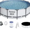 Hot Bestway Steel Pro Max 549x122 cm Rundt Ramme Pool Sæt med Pumpe, Stige & Tilbehør Pooler