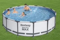 Viking Choice Pooler^Bestway Steel Pro Max 457x122 cm Rund Overjordisk Pool Sæt med Pumpe, Stige og Dække
