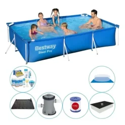 Steel Pro Rectangular 300x201x66 cm - Pool Comfort Package Pooler
