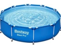 Online Bestway Steel Pro Rundt Ramme Pool Sæt, 305x76 cm, Inkluderer Pumpe & Filter, Holdbart & Nem Opsætning Pooler