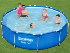 Online Bestway Steel Pro Rundt Ramme Pool Sæt, 305x76 cm, Inkluderer Pumpe & Filter, Holdbart & Nem Opsætning Pooler