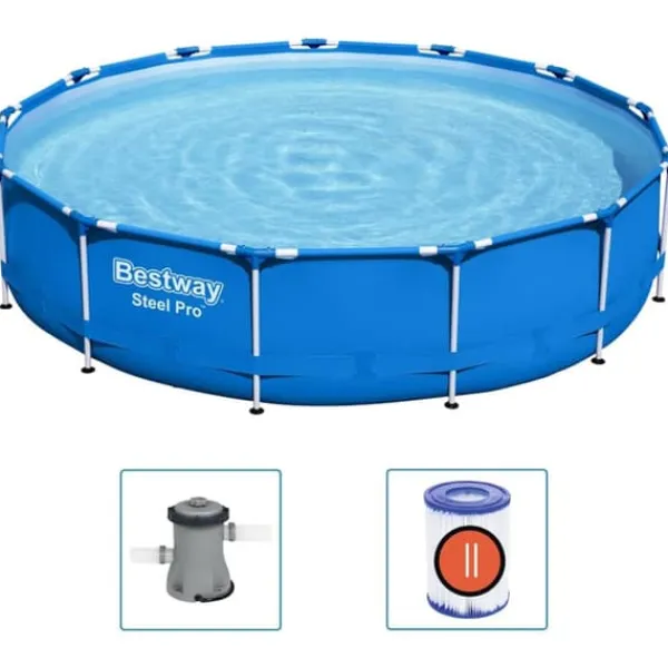Pooler^Bestway Steel Pro swimmingpool - 396x84 cm | Farve: Blå