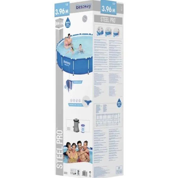 Pooler^Bestway Steel Pro swimmingpool - 396x84 cm | Farve: Blå