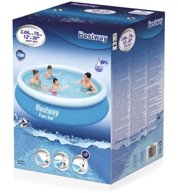 Bestway Pooler^Swimming Pool - Fast Set - 366 x 76 cm - Inklusiv solsejl