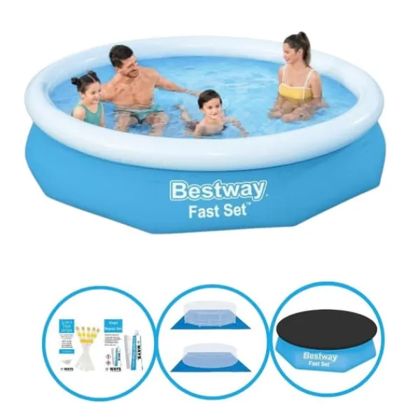 Bestway Pooler^Swimming Pool Fast Sæt 305x66 cm - Inklusiv tilbehør