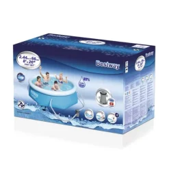 Best swimmingpool - Fast sæt - 244 x 66 cm - Inklusiv WAYS vedligeholdelsespakke og filterpumpe Pooler