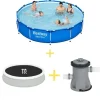 Bestway Pooler^swimmingpool - Steel Pro - 366 x 76 cm - Inklusiv solsejls- og filterpumpe