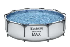 Bestway Pooler^swimmingpool - Steel Pro MAX - 366 x 76 cm - Inklusiv WAYS-vedligeholdelsespakke, filterpumpe og jordklud