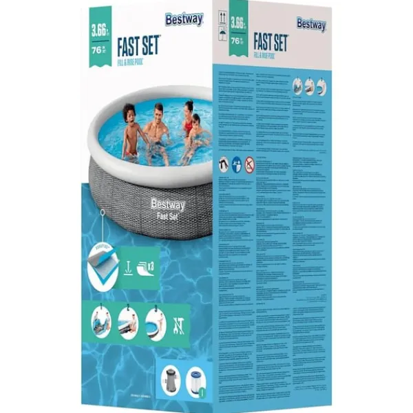 Bestway Pooler^swimmingpoolsæt 366x76 cm rund