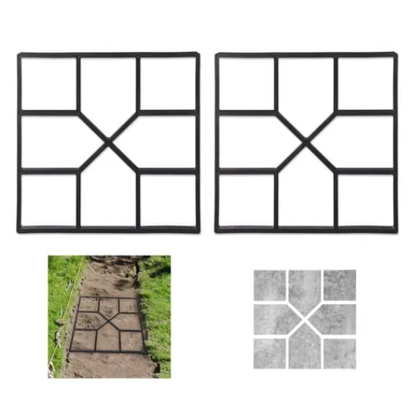 Discount Betonform Sæt, 4x40,5x40,5 cm, Sort Havedekorationer