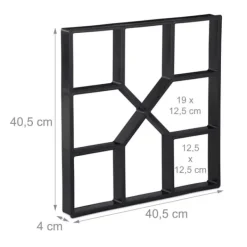 Discount Betonform Sæt, 4x40,5x40,5 cm, Sort Havedekorationer