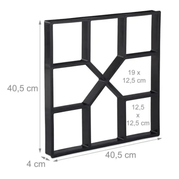 Discount Betonform Sæt, 4x40,5x40,5 cm, Sort Havedekorationer
