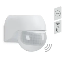 Bevægelsesdetektorer^BEVÆGELSES- OG SKUMØRINGSSENSOR 180° - UDENDØRS - IP44 - HVID - SENSOR 12m