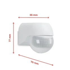Bevægelsesdetektorer^BEVÆGELSES- OG SKUMØRINGSSENSOR 180° - UDENDØRS - IP44 - HVID - SENSOR 12m
