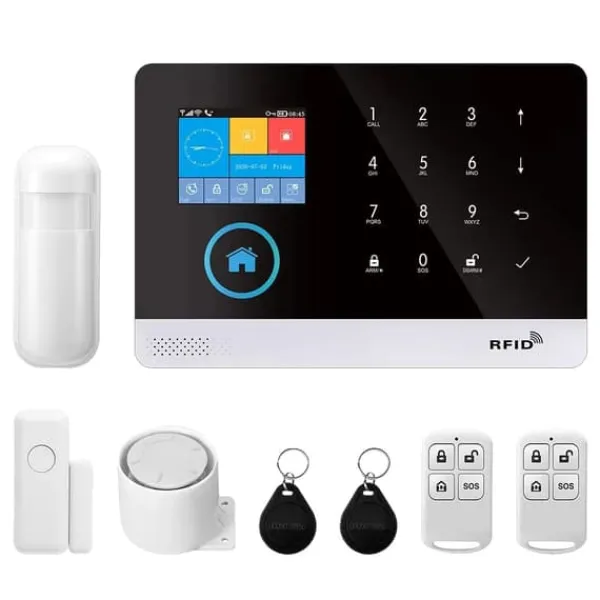 Hjemmealarmsystemer^Bevægelsesdør Magnet Sensor Alarm System, Smart Home Integration, Forbedret Sikkerhed,2G GSM Kit A, EU Stik