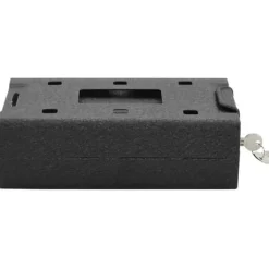 Pengeskabe^Bil Safe med lås - Robust metalboks til værdigenstande | Farve: Sort | Størrelse: 21.8x16x7 cm