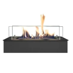 Sale Bioetanolbrenner S (4114LB) med innebygd leppe - Sort - bioetanol innebygget komfyr med patentert keramisk stein - 2 KW varme Pejse