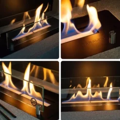 Discount Bio-ethanol brænder L (5820B) - Sort - Bio-ethanol indbygningsovn med patenteret keramisk sten - 3 KW varme Pejse