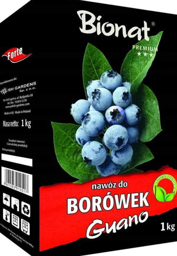 Gødningsmidler^BIONAT GUANO-GØDNING TIL BLÅBÆR OG ANDRE SYREFARLIGE GØDNINGSMIDLER 1 KG ØKOLOGISK