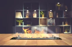 Online Biopejs / Flush indsats 65 cm / Sort mat med glas / TÜV certifikat / Flush indsats Pejse