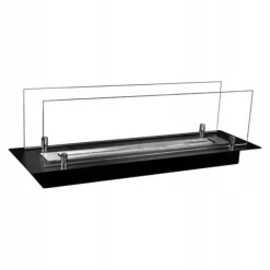 Online Biopejs / Flush indsats 65 cm / Sort mat med glas / TÜV certifikat / Flush indsats Pejse