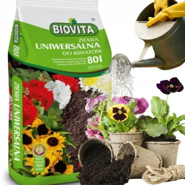 Jord & Sand^BIOVITA UNIVERSAL BLOMSTERJORD 80 LITER MED GØDNING