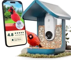 Til Fugle & Småvildt^Birdbuddy Smart Bird Feeder 2.0 Blue med solpanel