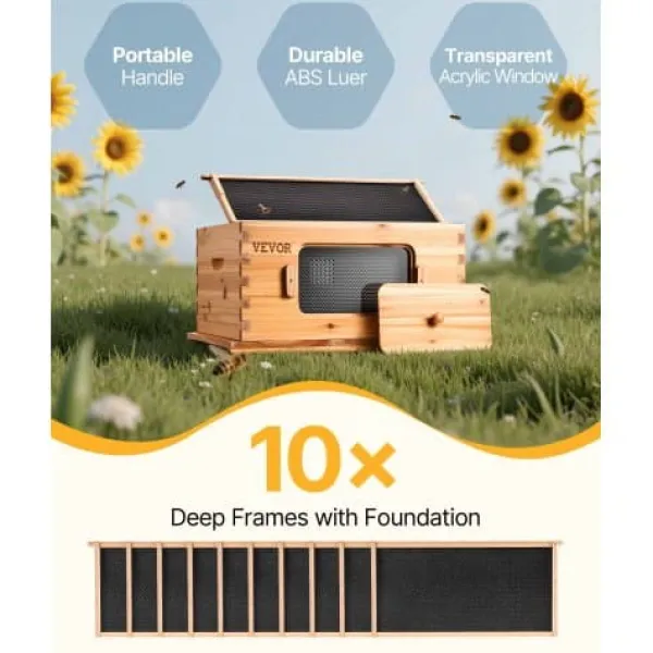 Til Fugle & Småvildt^Bistartersæt, Dybt kasse, 50.3x41.4x24.5 cm, Transparent, Træ