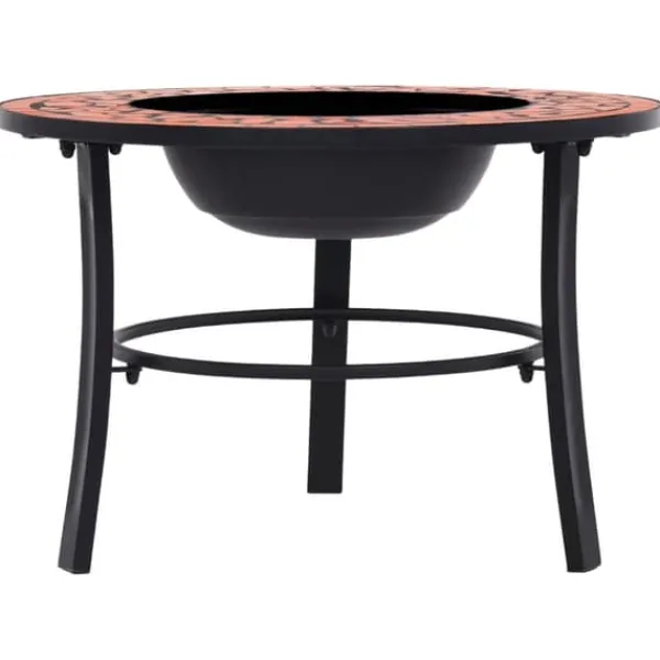 Pejse^Bålfad i mosaik 68 cm - Dekorativt bålsted til have | Farve: Terracotta
