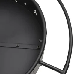 New Bålfad i stål med ildrager - 70 cm XXL | Farve: Stål Pejse