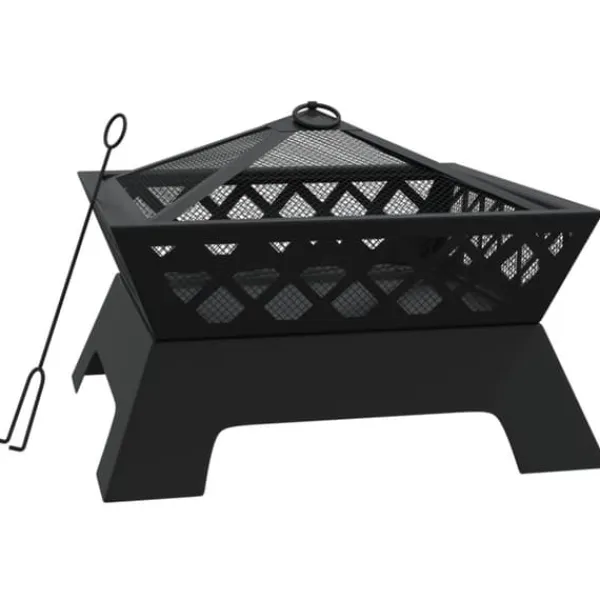 Discount Bålfad med ildrager - Dyb skål til hyggelige fremstød | Størrelse: 50 cm | Materiale: Stål Pejse