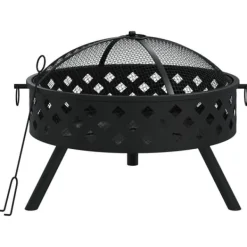 Pejse^Bålfad med ildrager - Stål | 58 cm | XXL