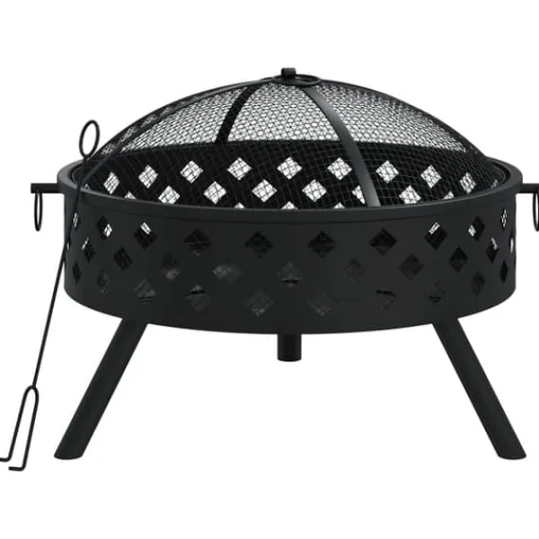 Pejse^Bålfad med ildrager - Stål | 58 cm | XXL