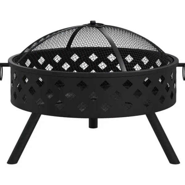 Pejse^Bålfad med ildrager - Stål | 58 cm | XXL
