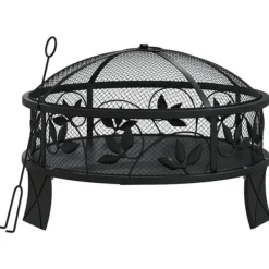 Sale Bålfad med ildrager - Stål 50 cm | Størrelse: XXL Pejse