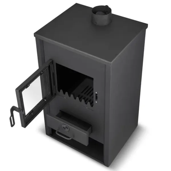 Online BLIST B2E Højtydende brændeovn med vandmantel, 15 kW, til centralvarmesystemer Brændeovne
