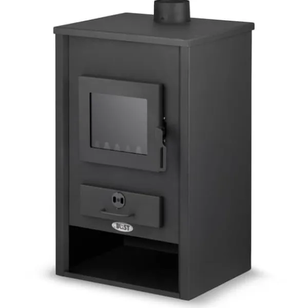 BLIST B2E Moderne Design Træbrændeovn med Vandmantel - 15 kW, Miljøvenlig Opvarmning til Designbevidste Hjem Brændeovne