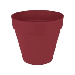 Krukker & Plantebeholdere^Blomkruka - Elho - Loft Urban Round - Hjul 50 - Röd - L 49 x B 48,5 x H 45 cm - Utomhus - 100% återvunnen