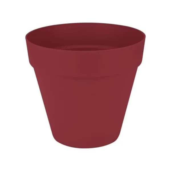 Krukker & Plantebeholdere^Blomkruka - Elho - Loft Urban Round - Hjul 50 - Röd - L 49 x B 48,5 x H 45 cm - Utomhus - 100% återvunnen